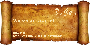 Várkonyi Csanád névjegykártya
